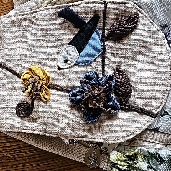 Ethnic Style Hand-Woven Bird Flower Backpack, Original Design, Multi-functional - Picture 6 of 12